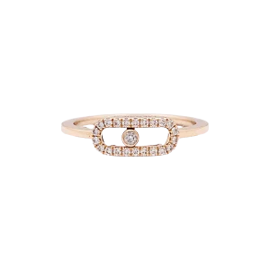 Bague Messika, "Move Uno Pavé", or rose et diamants.